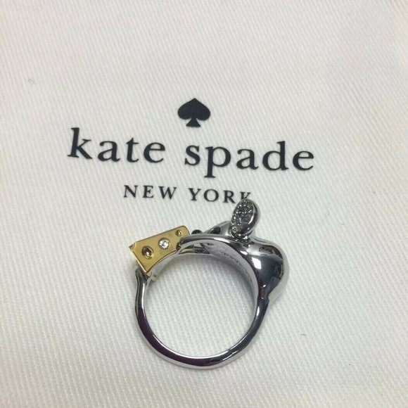 Kate Spade Mouse and Cheese Silver Crystal Ring - Picture 6 of 7